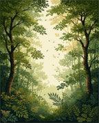 Lush Forest Canopy Nature Scene Rug