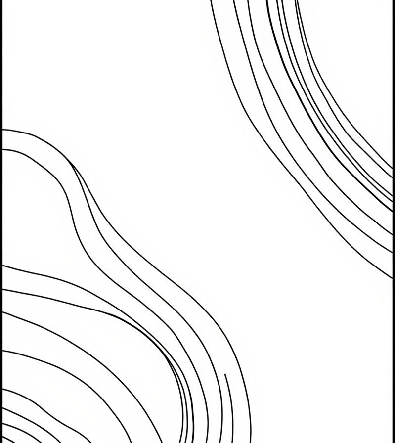 Minimalist Wavy Line Abstract Design Rug