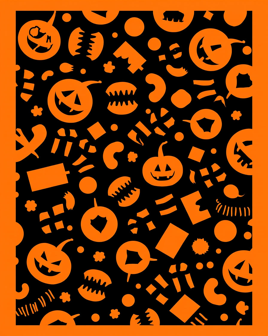 Spooky Jack O Lantern Pattern Rug