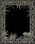 Jungle Tiger Floral Frame Design Rug