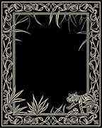 Jungle Tiger Floral Frame Design Rug