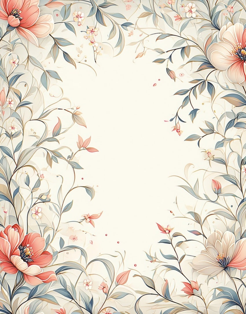 Soft Floral Botanical Garden Design Rug