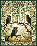 Forest Owl Willow Art Nouveau Rug