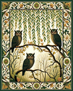 Forest Owl Willow Art Nouveau Rug