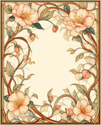 Floral Art Nouveau Inspired Design Rug