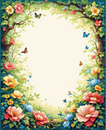 Lush Floral Garden With Butterflies Design Rug