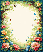 Lush Floral Garden With Butterflies Design Rug
