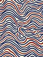 Wavy Stripes Red Blue Pattern Rug