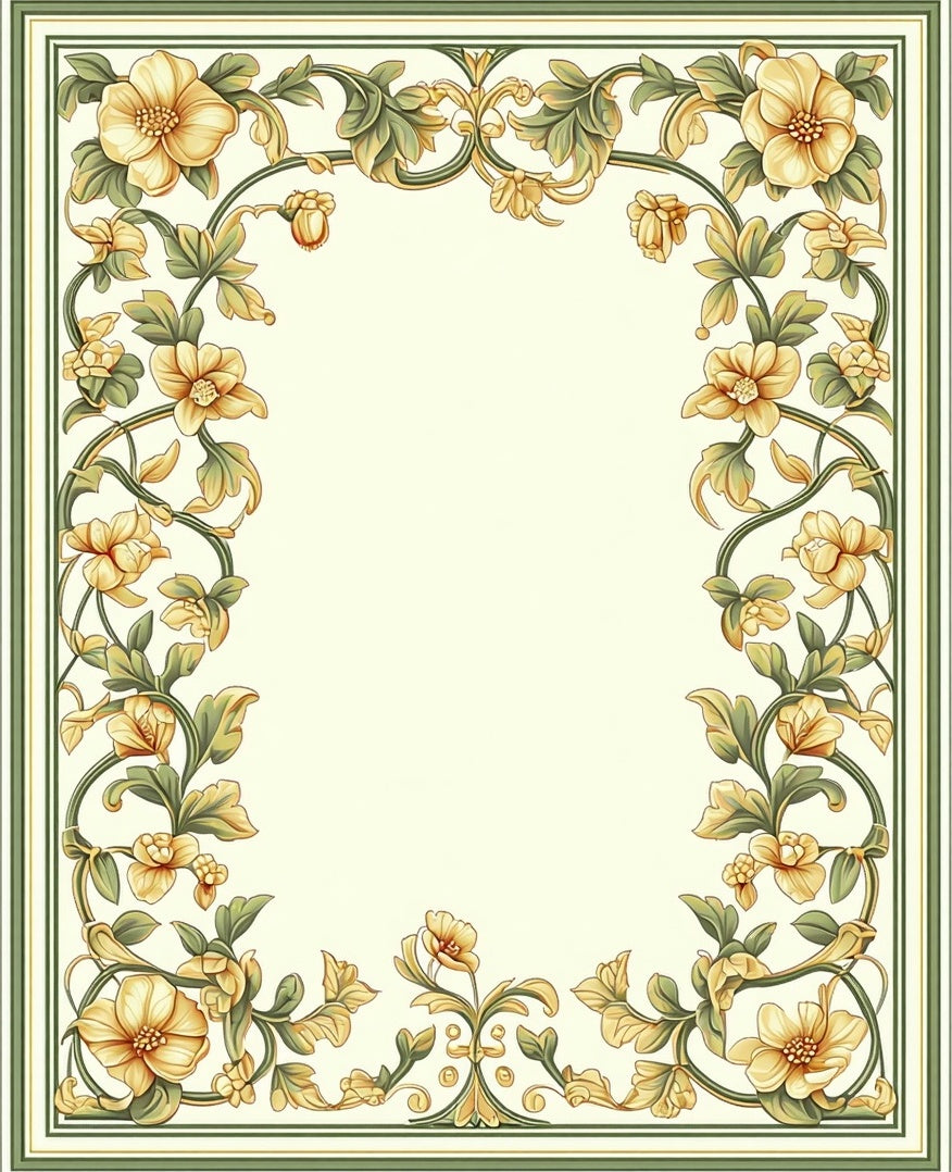 Vine Floral Ornate Garden Rug