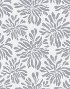 Floral Abstract Gray White Design Rug