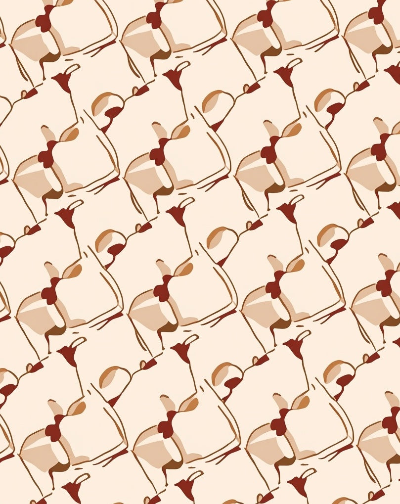 Abstract Beige And Brown Shapes Rug