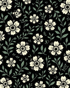 Cream Floral Vine Pattern Rug