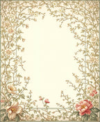 Vintage Floral Vine Scrollwork Rug