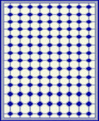 Classic Blue Geometric Lattice Pattern Rug