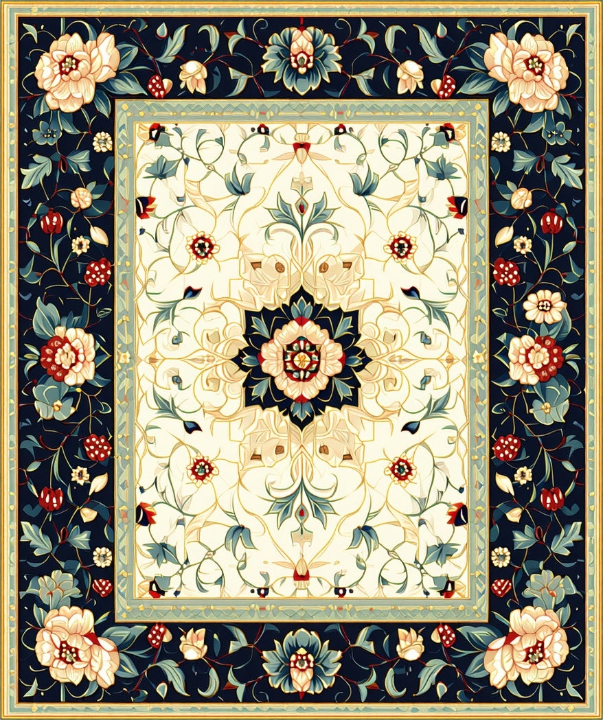 Floral Vines Decorative Rug