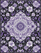 Purple Mandala Floral Pattern Rug