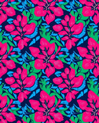 Vibrant Pink and Green Floral Pattern Rug