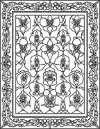 Floral Symmetry Traditional Rug Design Rug
