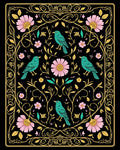Birds Flowers Art Nouveau Rug