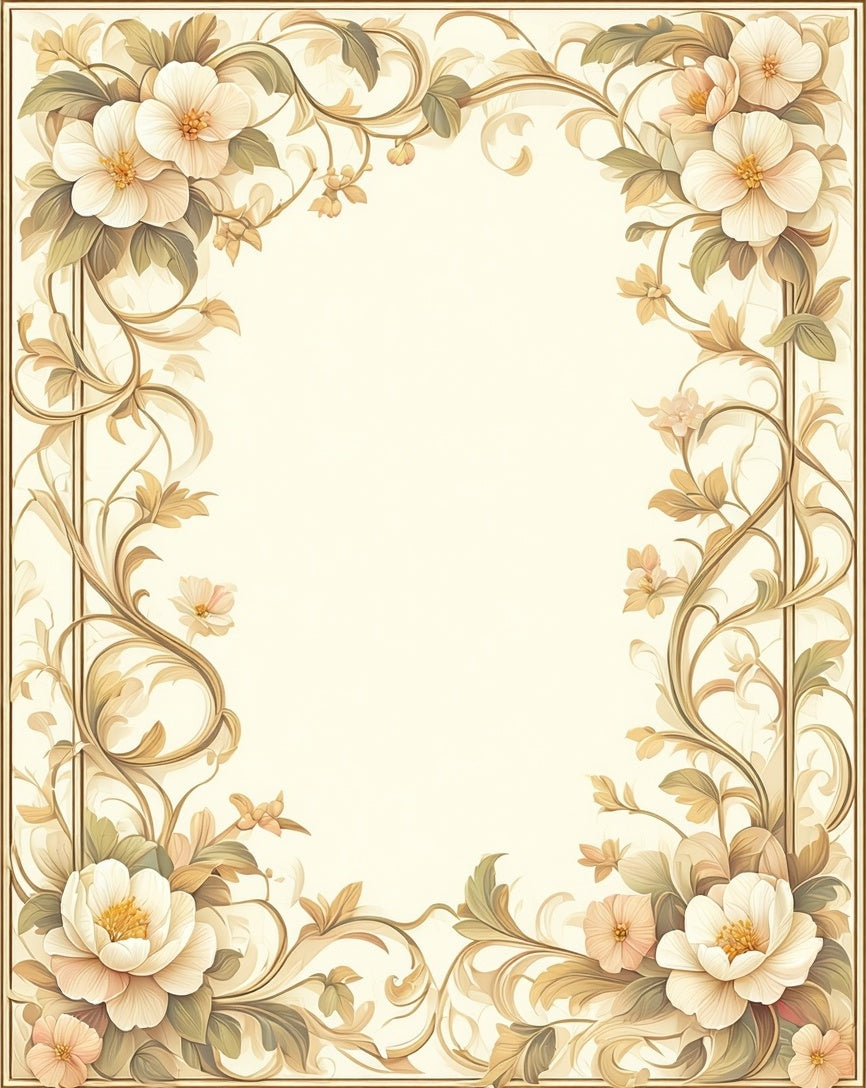 Floral Scrollwork Vine Elegant Design Rug