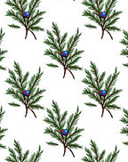 Green Juniper Berry Branch Repeats Rug
