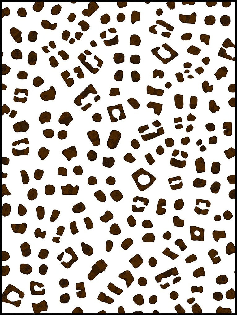 Brown Abstract Animal Print Rug