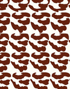 Brown White Abstract Organic Pattern Rug