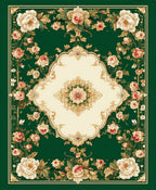 Floral Scrollwork Motif Rug