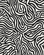 Abstract Black White Maze Design Rug