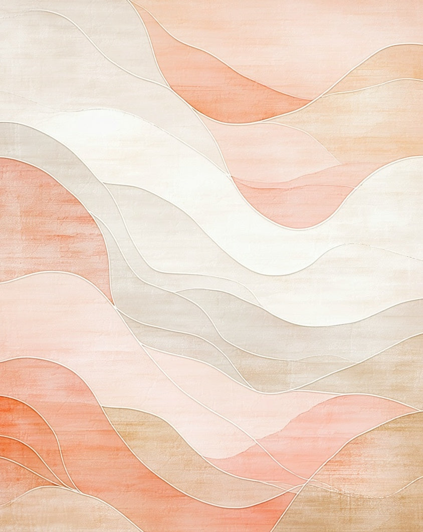 Soft Abstract Wavy Contour Rug