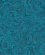 Aqua Swirls With Black Lines Rug