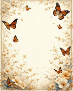 Floral Butterfly Garden Design Rug
