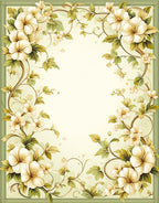 Vintage Floral Vine Scroll Wallpaper Rug