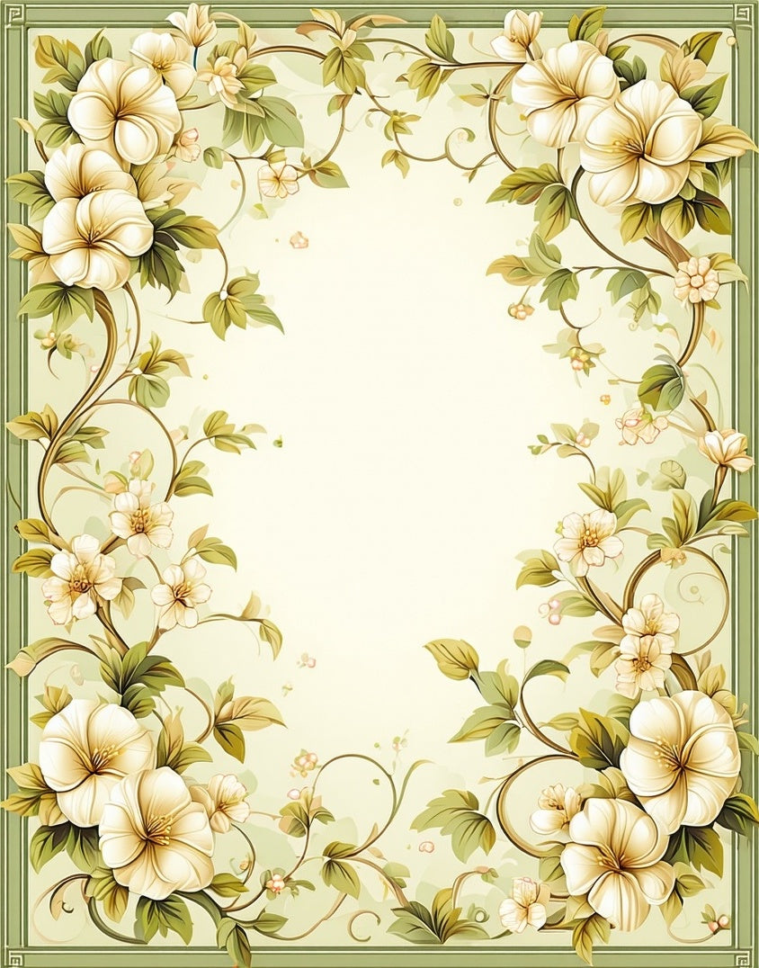 Vintage Floral Vine Scroll Wallpaper Rug