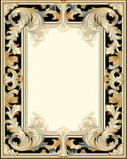 Ornate Scrollwork Decorative Style Rug