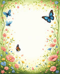 Whimsical Butterflies Floral Garden Rug