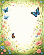 Whimsical Butterflies Floral Garden Rug