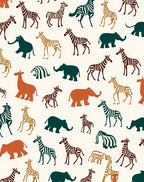 Safari Animals Pattern Print Rug