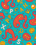 Whimsical Alphabet Tentacle Motif Rug