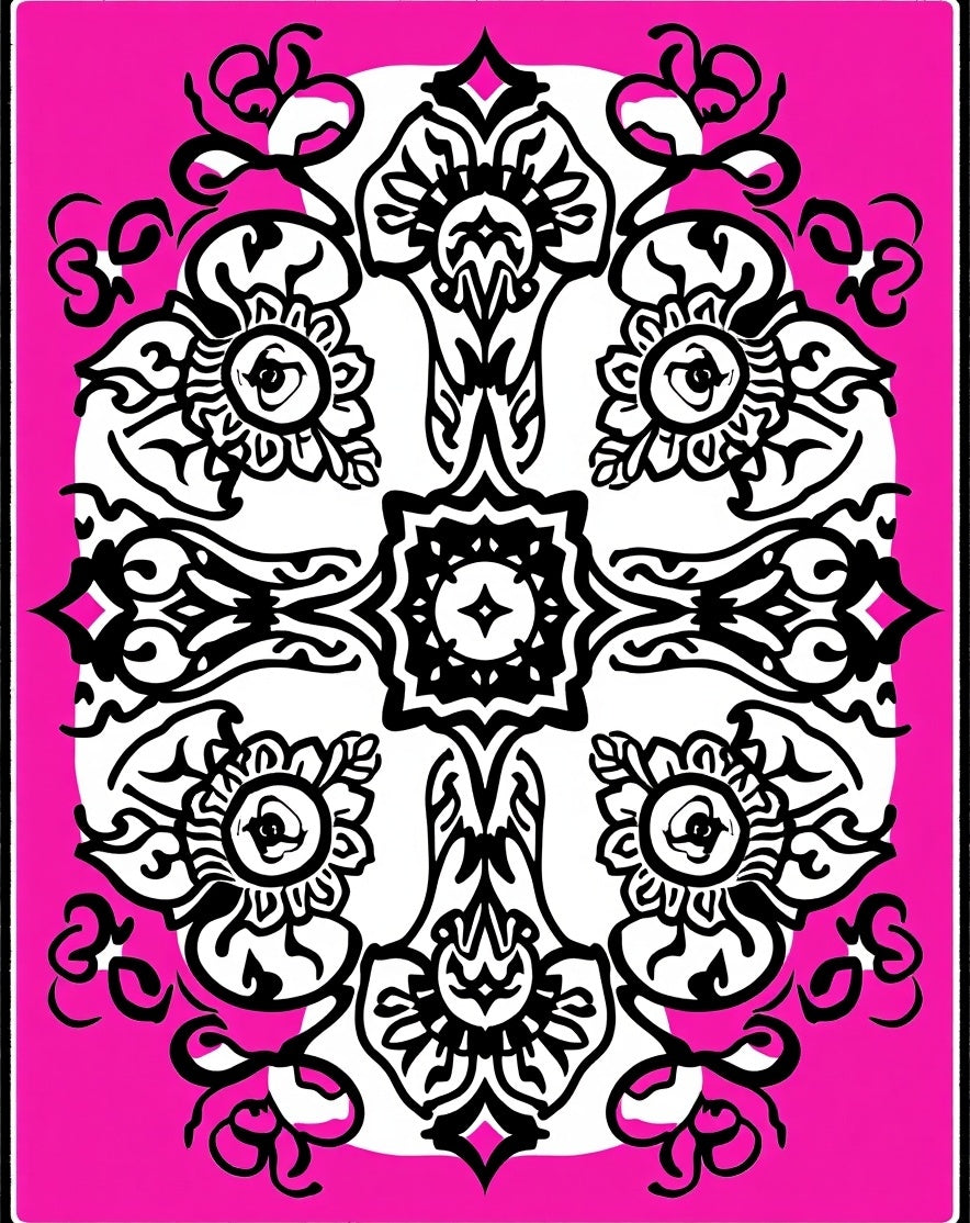 Bold Floral Symmetry Pattern Rug