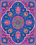Vibrant Floral Mandala Pattern Design Rug