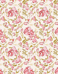 Whimsical Pink Floral Swirl Pattern Rug