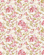 Whimsical Pink Floral Swirl Pattern Rug