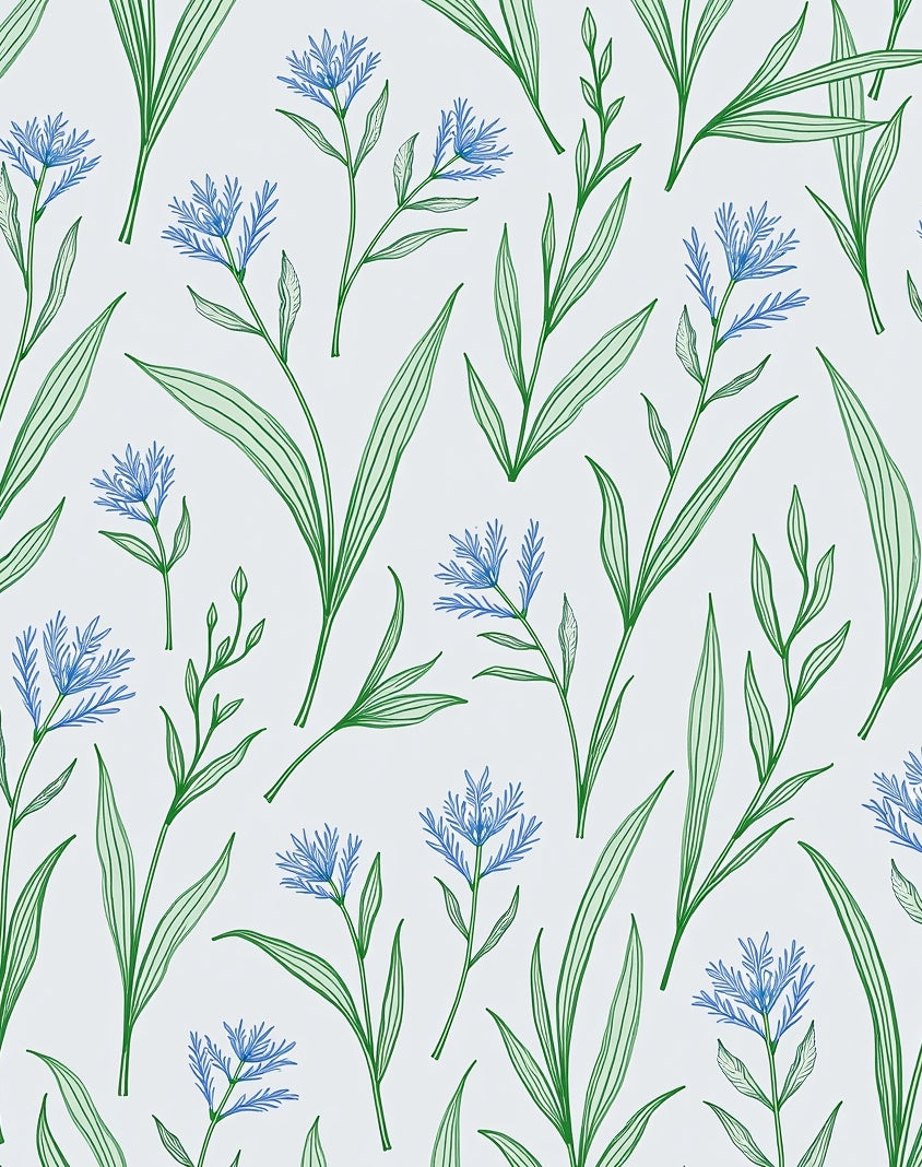 Blue Botanical Artistry Pattern Rug