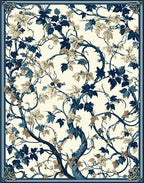 Vineyard Botanical Cream Navy Rug