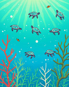 Ocean Sea Turtles Aquatic Design Rug