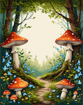 Enchanting Woodland Mushroom Garden Path Rug
