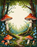 Enchanting Woodland Mushroom Garden Path Rug
