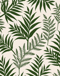 Green Fern Leaf Pattern Design Rug