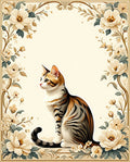 Floral Cat Archway Cream and Gold Rug